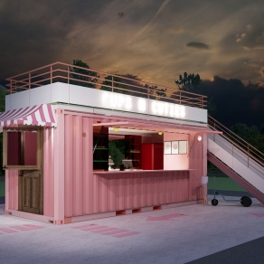 现代网红集装箱奶茶店摊位 甜品店 咖啡厅